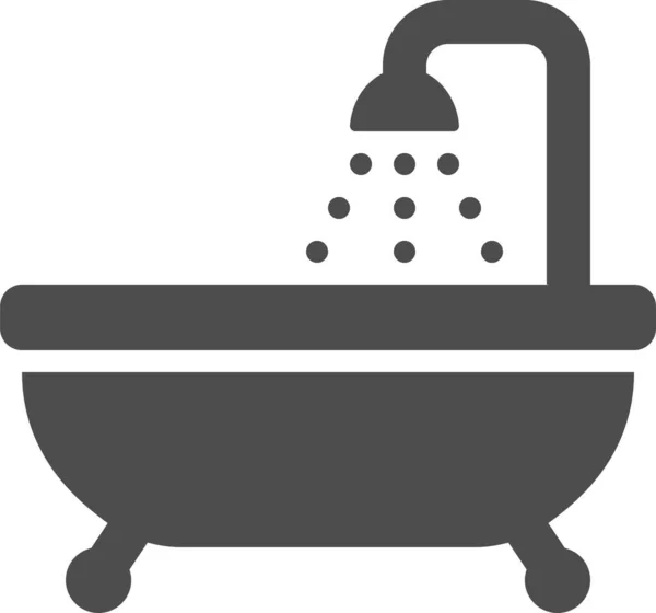 Bath Bathroom Bathtub Icon Solid Style — Stock Vector