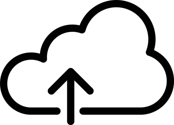 Cloud Database Server Icoon Outline Stijl — Stockvector