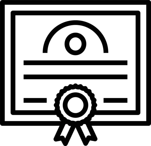 Certificado Diploma Documentos Icono Estilo Esquema — Archivo Imágenes Vectoriales