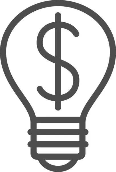 Creativity Dollar Idea Icon Outline Style — Vettoriale Stock