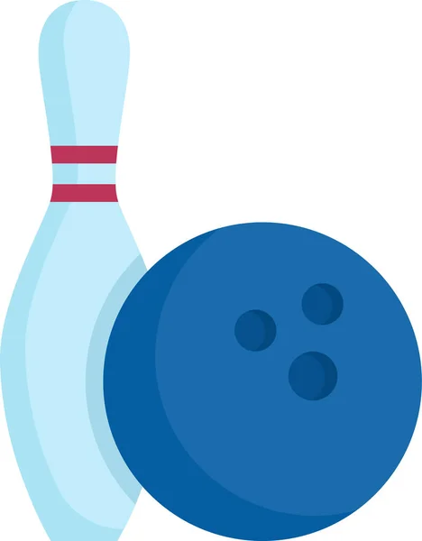 Bola Bolos Icono Competencia Estilo Plano — Vector de stock