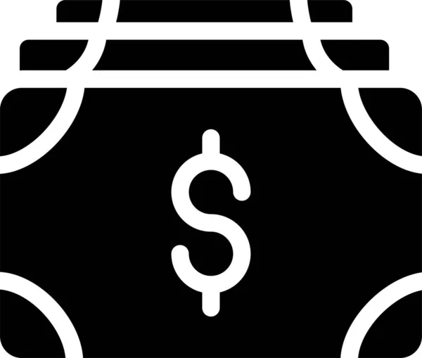 Banking Cash Dollar Icon Solid Style — Vettoriale Stock