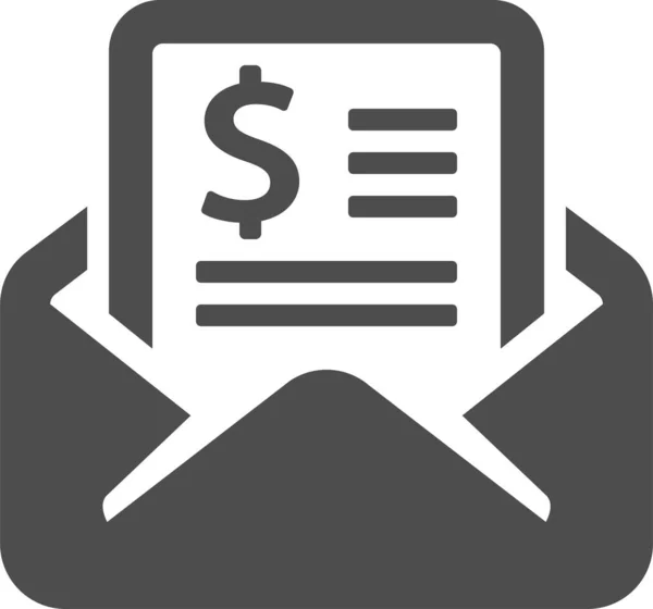 Facture Icône Enveloppe Affaires Dans Style Solide — Image vectorielle