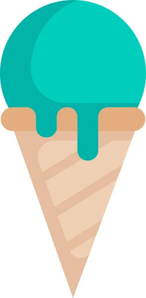 Cone Dessert Ice Cream Icon Flat Style — Stock Vector