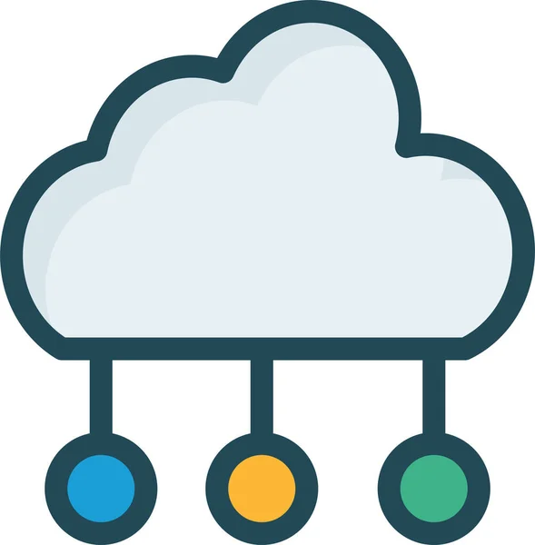 Cloud Computing Netwerk Pictogram Gevulde Outline Stijl — Stockvector