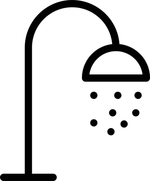 Bath Douche Shower Icon Outline Style — Vector de stock