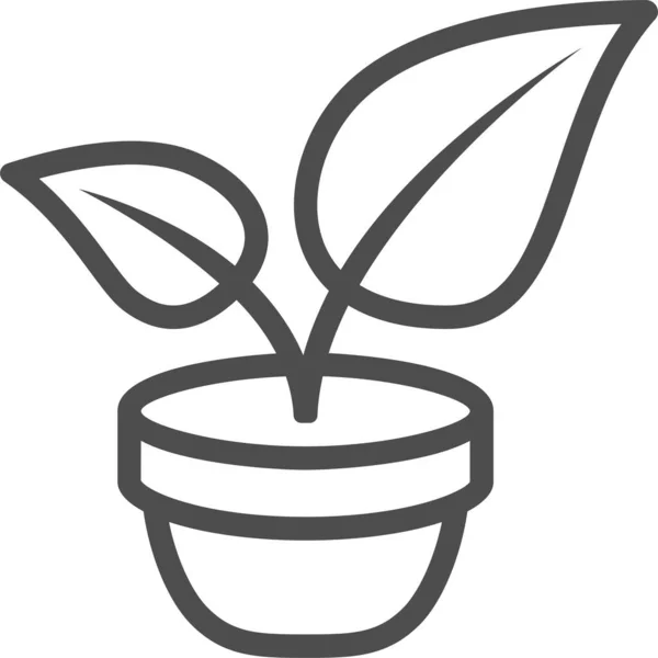 Planta Ícone Web Ilustração Simples — Vetor de Stock
