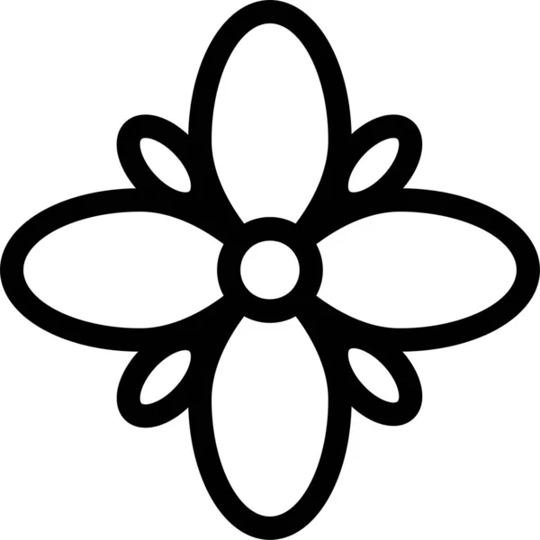 Manzanilla Icono Jardín Flores Estilo Del Esquema — Vector de stock