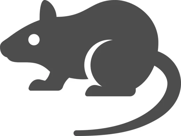 Мышь Крыса Грызуна Значок Твердом Стиле — стоковый вектор