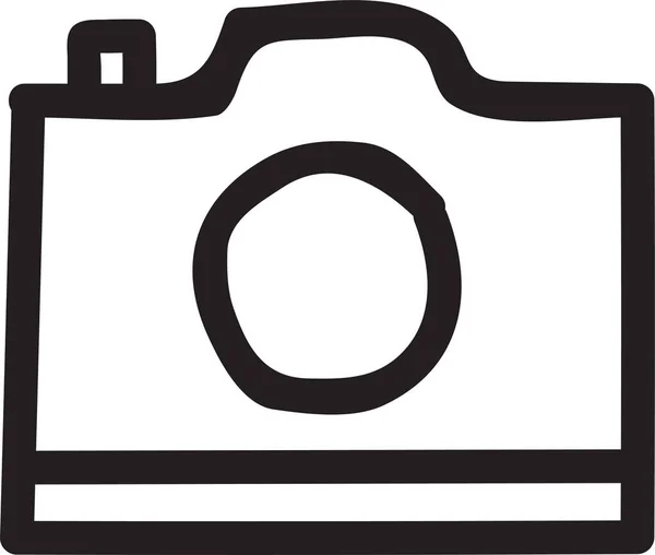 손으로 스타일의 카메라 디지털 이미지 아이콘 — 스톡 벡터