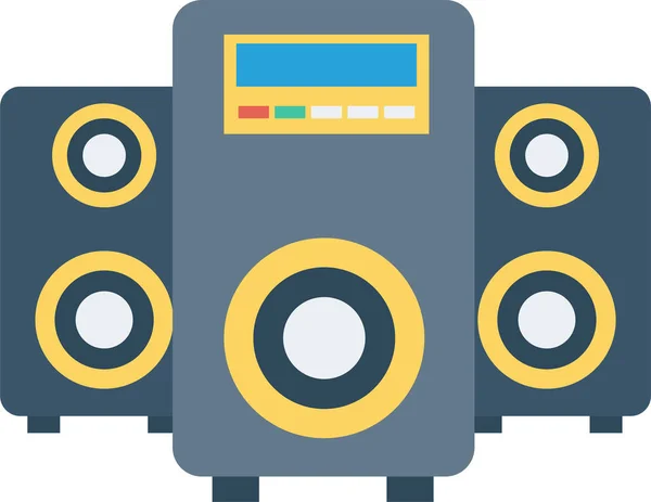 Audio Luide Muziek Icoon Platte Stijl — Stockvector