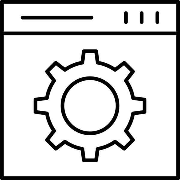 Navigateur Configurer Icône Préférence Dans Style Contour — Image vectorielle