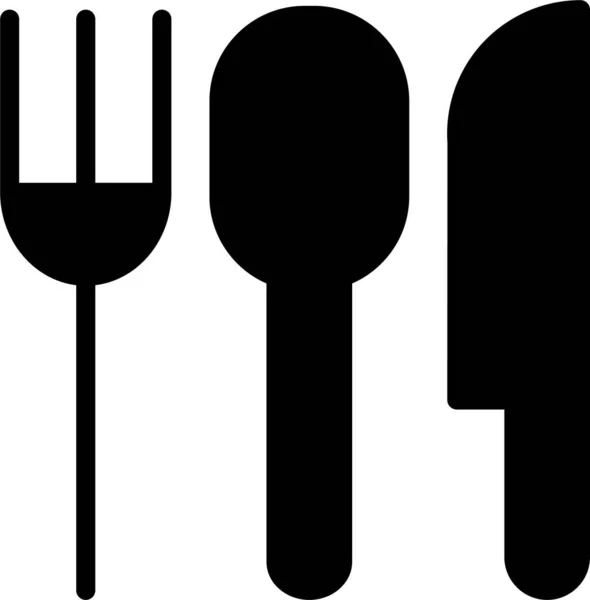 Fork Hotel Knife Icon Solid Style — Stock Vector