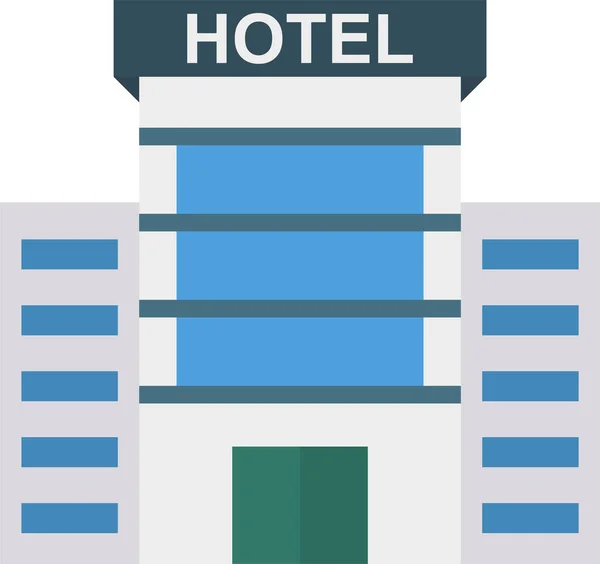 Edificio Propiedad Hotel Icono Estilo Plano — Vector de stock