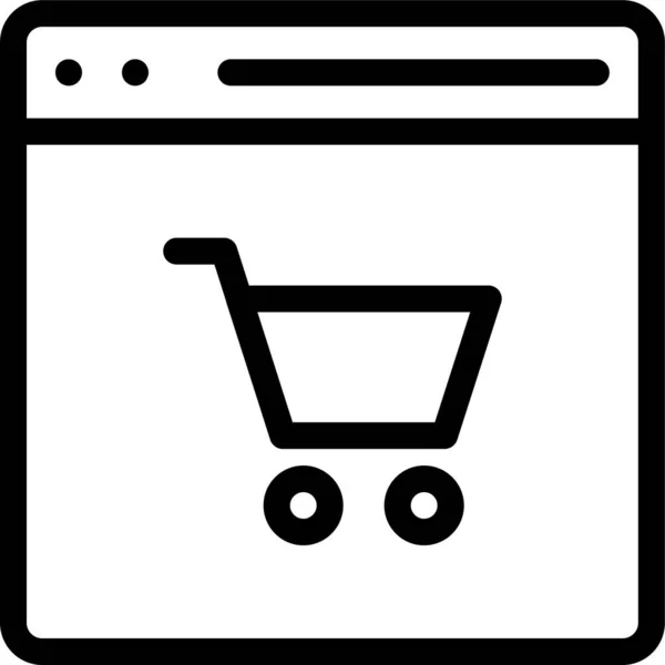 Cart Ecommerce Internet Icon Outline Style — Vettoriale Stock