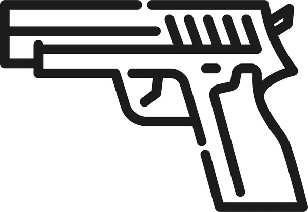 Pistola Peligro Carabina Icono Estilo Esquema — Vector de stock