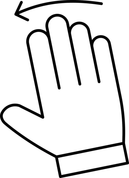 Gebaar Hand Links Pictogram Touch Hand Gebaar Categorie — Stockvector