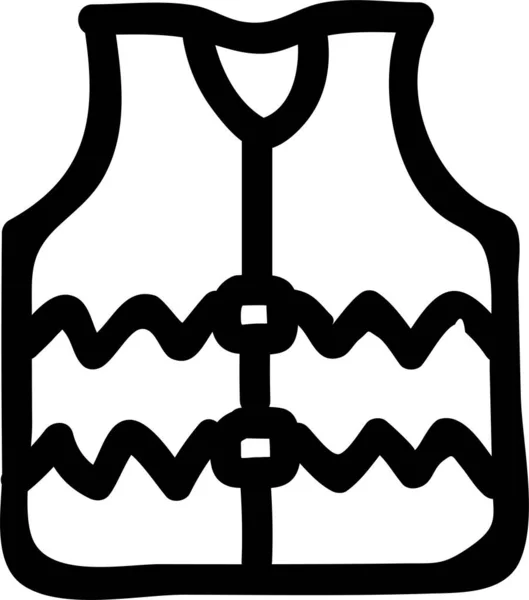 Ikona Bundy Ochranného Pláště Ručně Kresleném Stylu — Stockový vektor