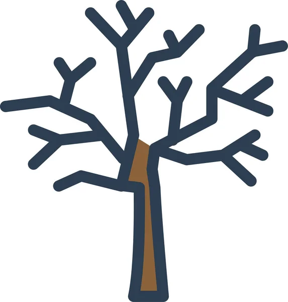 Осіннє Мертве Дерево Падає Значок Заповненому Стилі — стоковий вектор