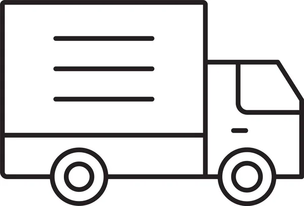 Ikon Truk Pengiriman Truk Lorry Dalam Gaya Outline - Stok Vektor