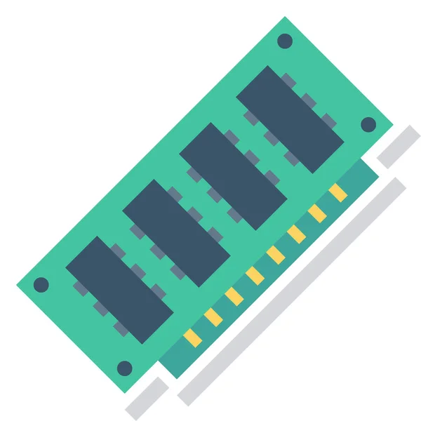 Čip Elektronické Hardwarové Ikony Plochém Stylu — Stockový vektor