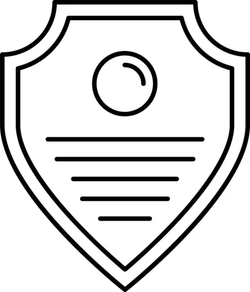 Prestatie Award Badge Icoon Outline Stijl — Stockvector