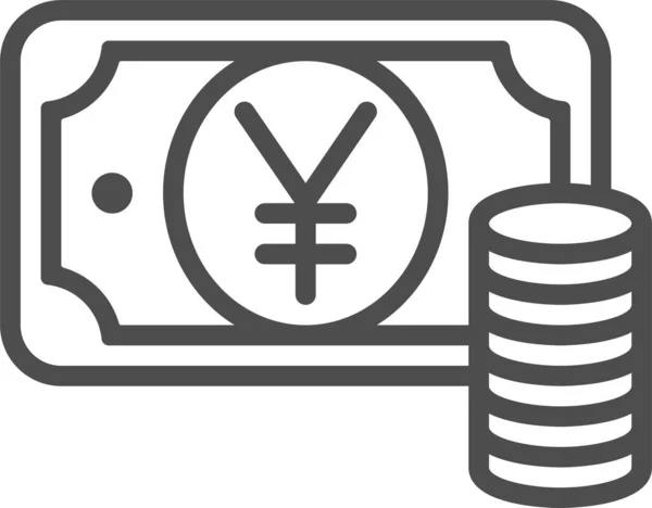 Pictogram Bankbiljettenbiljet Contante Stijl — Stockvector