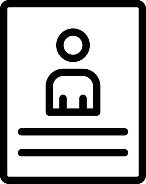 Badge Kaart Werknemer Pictogram Omtrek Stijl — Stockvector