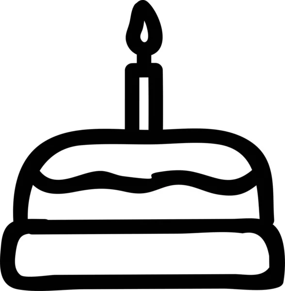 Икона Торт Праздник Еды Ручном Стиле — стоковый вектор