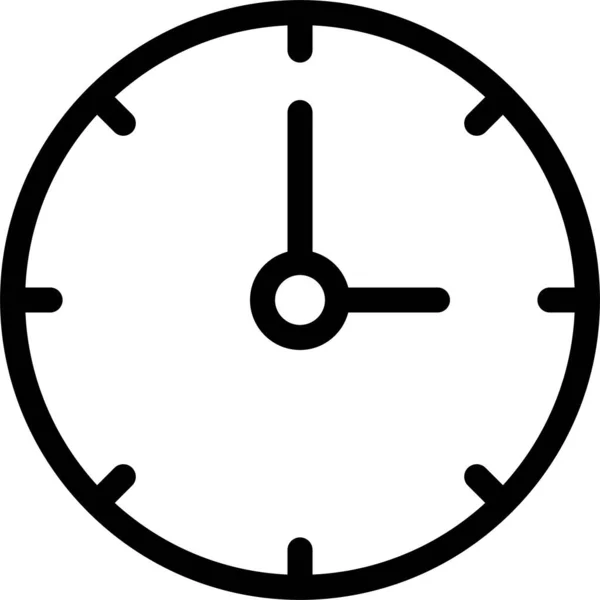 Reloj Educación Horario Icono Estilo Esquema — Archivo Imágenes Vectoriales