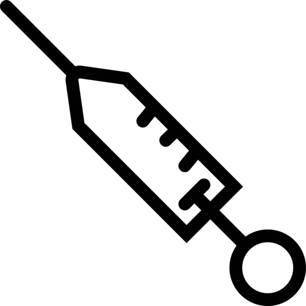 Icône Injection Soins Aide Dans Style Contour — Image vectorielle