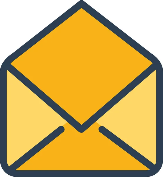 Email Busta Lettera Icona Stile Contorno Riempito — Vettoriale Stock