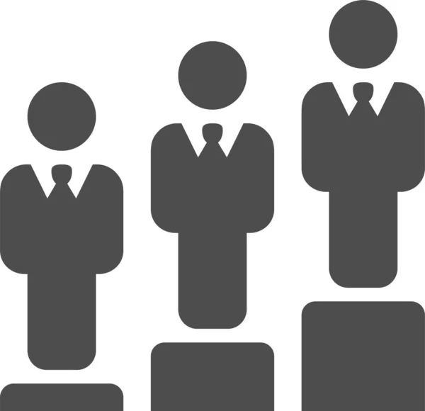Businessman Businessmen Hierarchy Icon Solid Style — 图库矢量图片