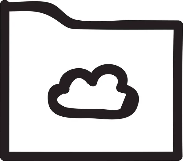 Ikona Dokumentacji Katalogu Chmury Stylu Odręcznym — Wektor stockowy