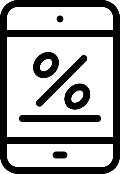 Dispositif Calcul Icône Mobile Dans Style Contour — Image vectorielle