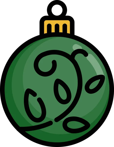 Bal Viering Kerstmis Pictogram — Stockvector