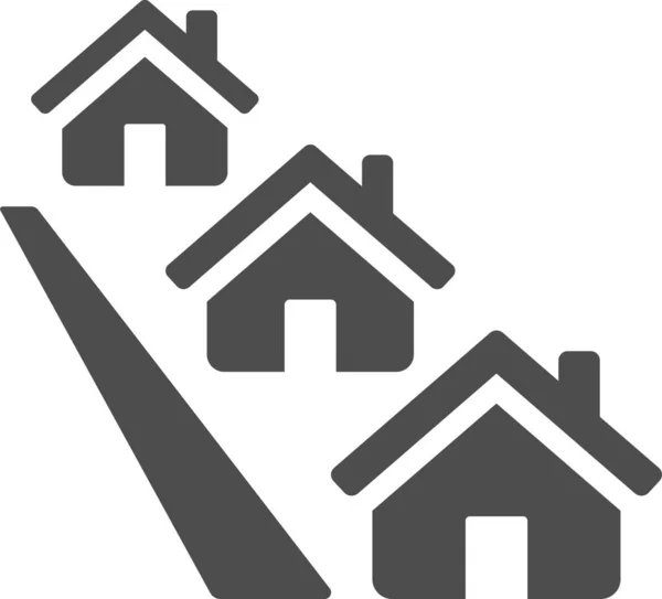 Group Houses Web Icon Simple Illustration — Stockvektor