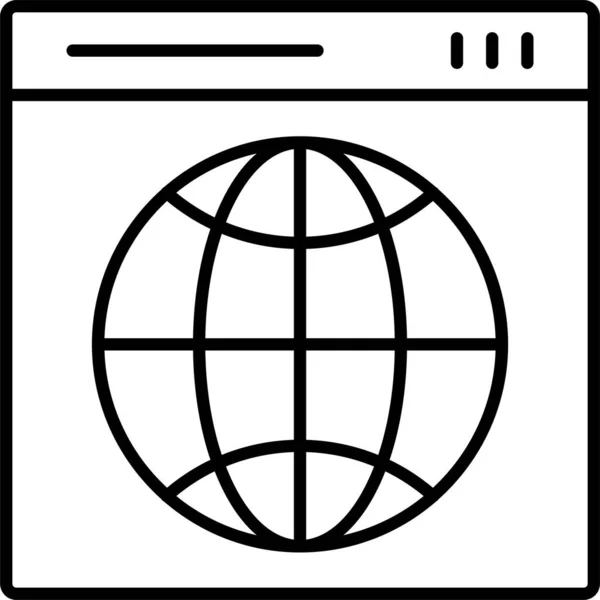 Icône Page Internet Navigateur Dans Style Outline — Image vectorielle