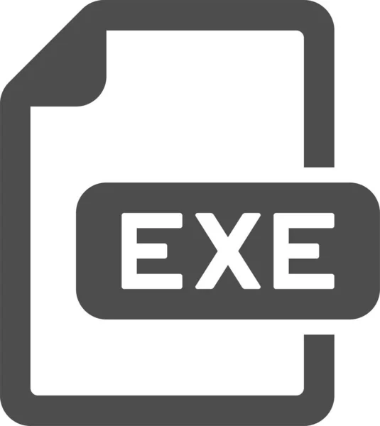 ドキュメントExe拡張アイコンをアウトラインスタイルで — ストックベクタ