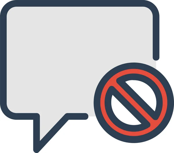Comment Forbidden Spam Icon Filled Outline Style — Stock vektor
