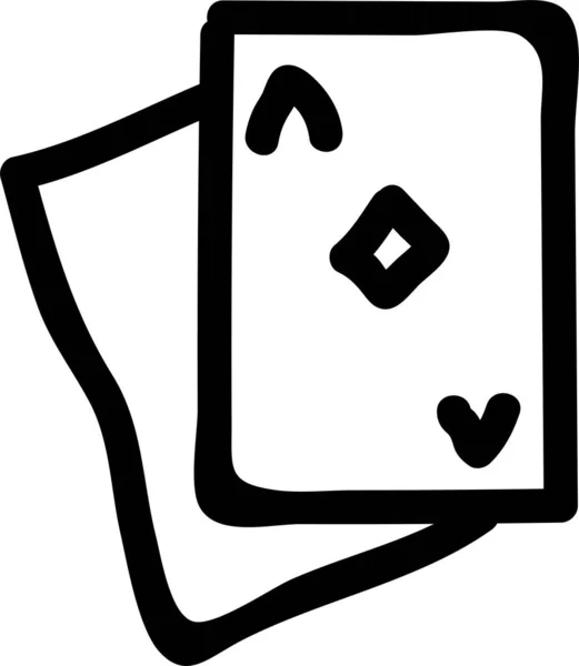 Cartão Cartão Cartão Ícone Casino Estilo Desenhado Mão —  Vetores de Stock