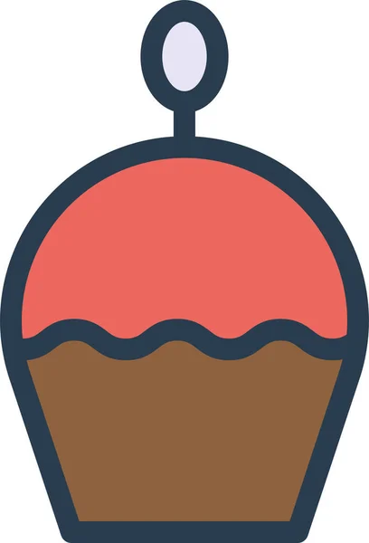 面包蛋糕甜点图标填充轮廓风格 — 图库矢量图片