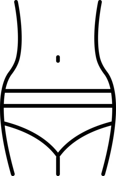 Bikini Fashion Female Icon Outline Style — 图库矢量图片