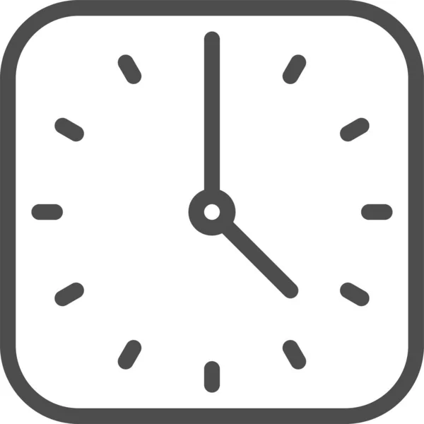 Contorno Del Reloj Icono Gestión Negocios Estilo Esquema — Vector de stock