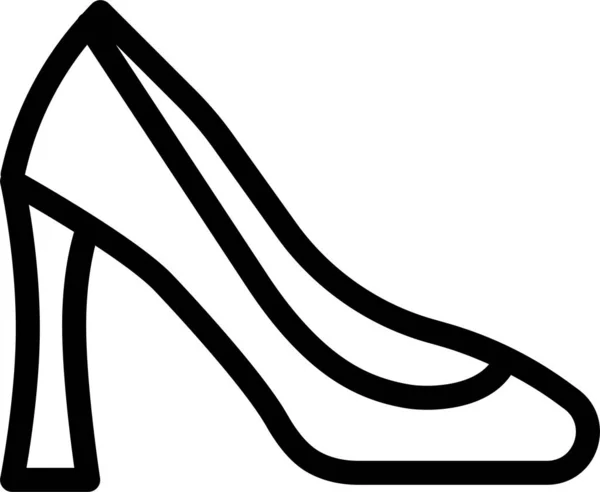 Heel Stiletto Style Icon Outline Style — Vetor de Stock