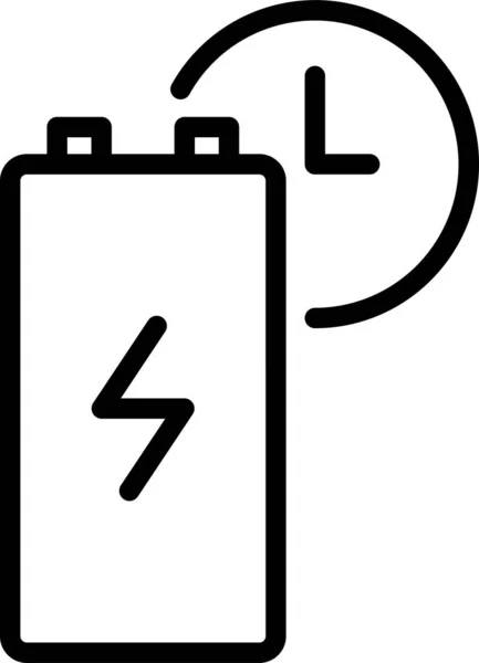 Icône Chargeur Batterie Dans Style Contour — Image vectorielle