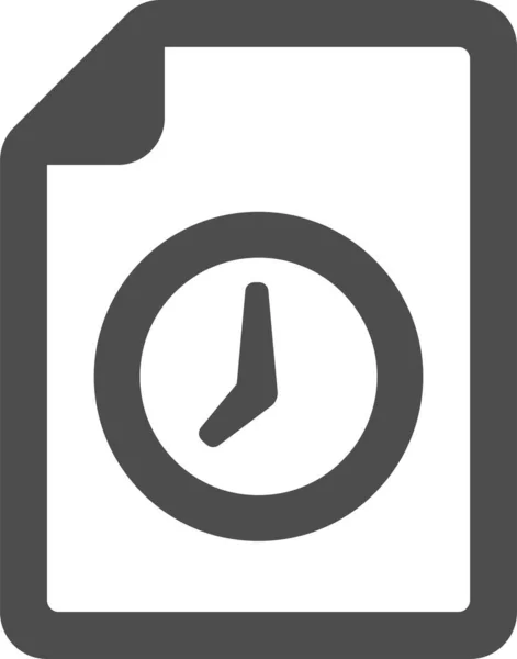 Clock Deadline Document Icon Solid Style — 图库矢量图片