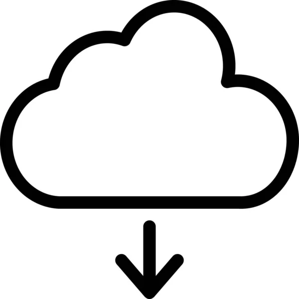 Cloud Datenbank Downloadsymbol Umrissstil — Stockvektor