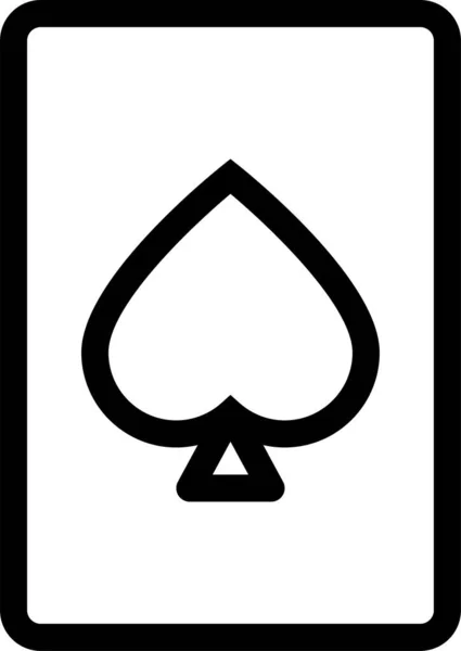 アウトラインスタイルのカードカジノのデコカードアイコン — ストックベクタ