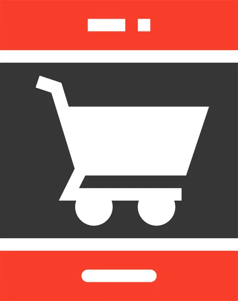 App Online Shop Icon Solid Style — 图库矢量图片